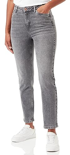 Vero Moda Vmlinda HR Mom Jeans Gu214 Ga Noos, Medium Grey Denim, 27W / 30L para Mujer