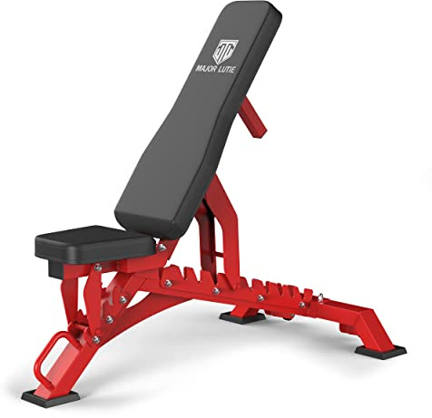 Major Fitness Weight Bench - 1300LBS Weight Capacity and 36 Adjustable Positions Strength Training Bench for Garage and Home Gym Workouts (Red)