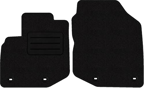 Vorne Velour Fußmatten Satz für Honda Jazz III/City V (2008-2014) - 2-teilig - Passgenau - OVAL Clip