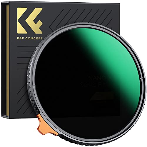 K&F CONCEPT Filtre 43mm ND Variable ND2-400 Densité Neutre 1-9 Stops Slim Haute-définition Résistant à l'eau Anti-Rayures pour Objectif Appareil Photo Edition Supérieure