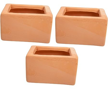 BESPORTBLE 3 Piezas Macetero Cuadrado De Terracota Macetero De Flores Macetas De Barro Maceta De Jardín Maceta Balcón Jardinera De Terracota Jardineras Al Aire Florero Plantador Único