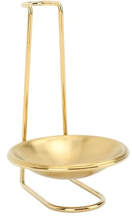 BEIJIALY Portamestolo, Supporto Verticale per Mestolo da Zuppa Poggiamestolo in Acciaio Inossidabile Accesso Facile per Utensili da Cucina Supporto per Pentole da Cucina Pentola(d'oro con 1 Piatto)
