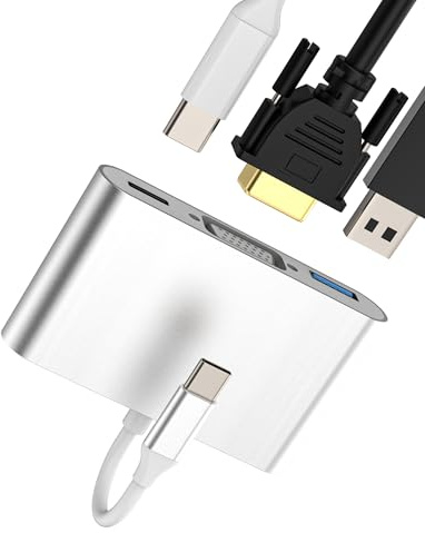 Adaptador USB USB C a VGA Hub OTG 3.0 Cable MacBook Air DisplayPort Display AV Multipuerto Type C Alimentadores Adapter para Apple iPhone 15 Accesorios Convertidor para iPad Pro Proyector