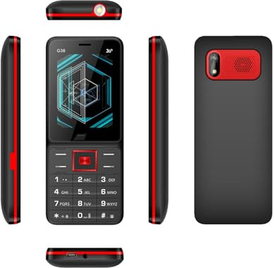 Telefoni Cellulari 3g Di Base per Bambini O Anziani, Telefoni Sbloccati Con Doppia SIM, Telefono Da Lavoro Di Backup Con Pulsante Grande,Red
