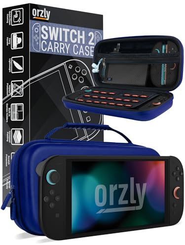 Orzly Étui de Transport pour Console Nintendo Switch 2 (2025), étui Rigide avec Rangement Intelligent pour Accessoires et 20 Poches pour Jeux, édition Coffret Cadeau