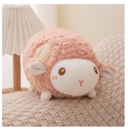 LCEDHZOC Plüsch Lamm, Süßes Schönes Plüschkissen Weiches Lamm Kuscheltier Geschenk for Kinder Jungen Mädchen Heimdekoration(Pink)