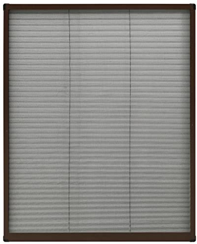 Moustiquaire Enroulable pour Fenêtre de Toit, Moustiquaire plissée pour fenêtre Aluminium Marron 80x100 cm