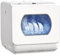 HOMCOM Mini lavastoviglie 4 posate, lavastoviglie da tavolo, 5 programmi, doppia alimentazione dell'acqua, lavaggio frutta, serbatoio acqua 6L, controllo touch, display LED, partenza ritardata, bianco