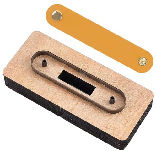 GORGECRAFT Gabarit de Découpe pour Cuir Sangles de Câbles en Acier Métallique Organisateur de Fils Formes Découpeur Poinçonnage Gaufrage Moule Matrice de Découpe avec Base en Bois Lisse pour Projets