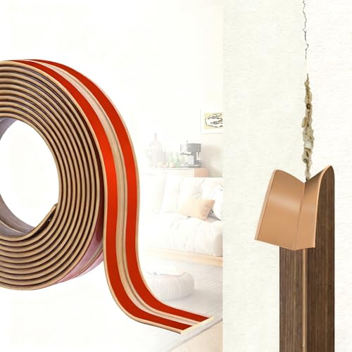 Baguette d'angle Autocollante PVC, Protection Flexible pour Murs et Meubles, Cornière Moulure Murale Profilé de Bord Souple pour Plafonds, Sols et Portes