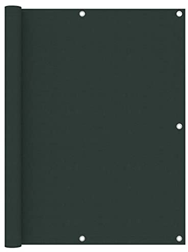 Mokuyary Protección visual para balcón, color verde oscuro, 120 x 300 cm, tela Oxford, revestimiento de balcón, cubierta opaca contra el viento para jardín, terraza, exterior