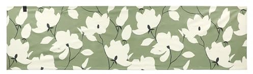 SCHÖNER WOHNEN Hochwertiger Tischläufer Frühling Blumen Muster 40x150cm Grün - 100% Baumwolle für Esstisch & Küchentisch ÖkoTex - Tischdeko Ostern - Tulpen Dekoration für Party & Geburtstag