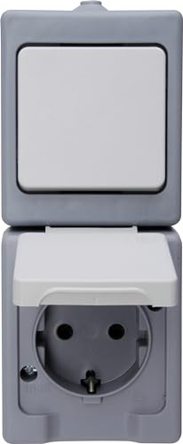 Kopp 130148003 Kombination Senkrecht Schalter Aufputz-Feuchtraum Standard