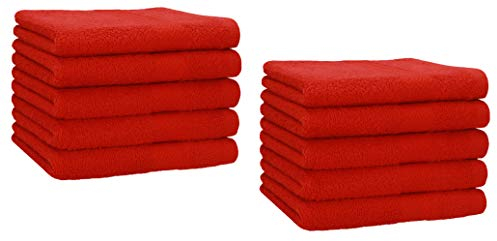 Betz Set de 10 Toallas Premium para Invitados - Juego de Toallas faciales - Juego de Toallas de Mano - Toallas de Mano - 30 x 50cm - Rojo