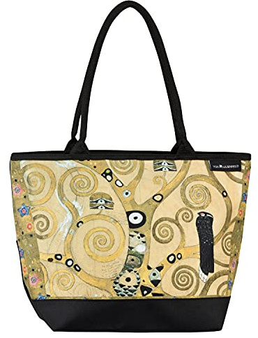 VON LILIENFELD Borsa Donna Shopper Dimensioni 42 x 30 x 15 cm Borsa da spiaggia Ufficio Gustav Klimt: Albero della vita