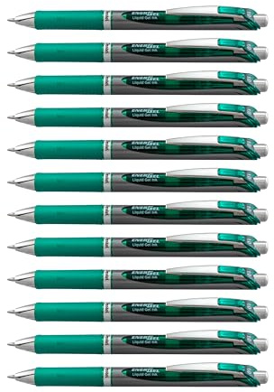 Vätskelbläckrulle 0,5 mm grön metallspets, påfyllbar, 12-pack