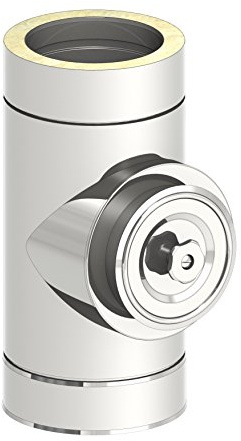 Reinigungselement rund (Deckel für Öl und Gas) für doppelwandige Schornsteine DW; Innen/Außen je 0,5 mm Wandstärke; Ø 150mm Innendurchmesser, Edelstahl