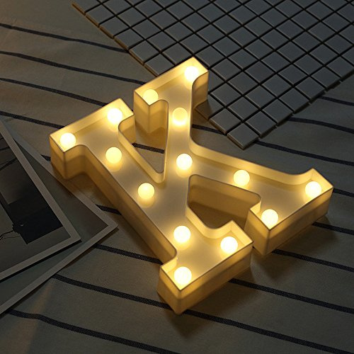 Beleuchtete Buchstaben Nachtlichter Dekoration LED Neon Lampen für Geburtstag Party Hochzeit Kinder Geschenk A-Z (K)