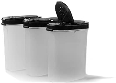 Tupperware Gewürz-Riese 270 ml (3) schwarz Gewürz Behälter Gewürzbehälter groß