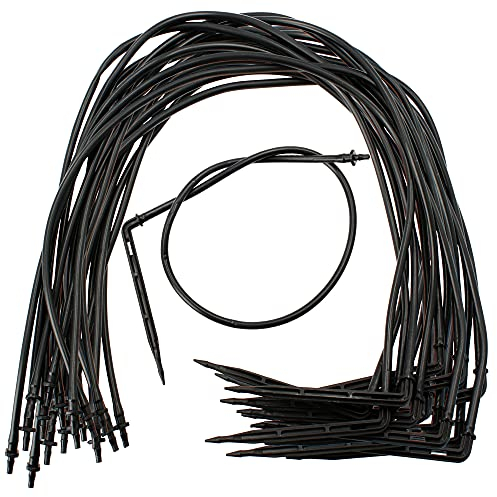 BRADAS® 25 Stück Set Bewässerung Tropfer Micro Pfeil Dripper Sprinkler Eckig Mit 50 cm Schlauch & Adapter | Bewässerungssystem Gartenbewässerung Tröpfchenbewässerung Garten Tröpfchenbewässerung Kit