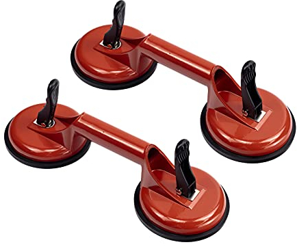 Genubi Industry 2 Pack Heavy Duty Aluminum Vacuum Plate Handle Glass Suckers, 100 kg Lifting Capacity