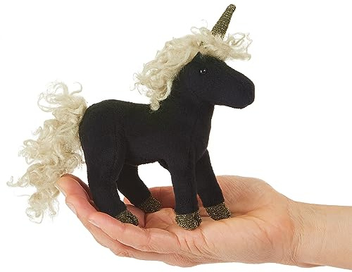 Folkmanis Mini-Fingerpuppe, Einhorn, Schwarz