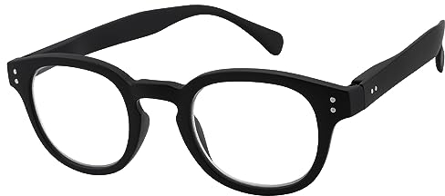 JOOX Occhiali da Lettura Vintage Neri con Cerniere a Molla, Ausilio per La lettura per Uomo e Donna, Lettore Filtro Luce Blu