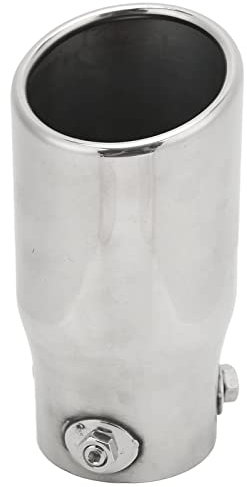 Silenciador de Escape, Punta de Escape Entrada de Tubo de Cola de Acero Inoxidable 63 Mm Salida 76 Mm Longitud 150 Mm Universal para Coche