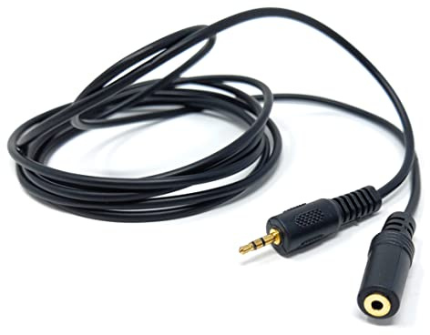 DRUT 2m Stereo 2.5mm Jack to 2.5mm Socket Extension Cable | Male to Female, Small PIN, Gold Connectors
