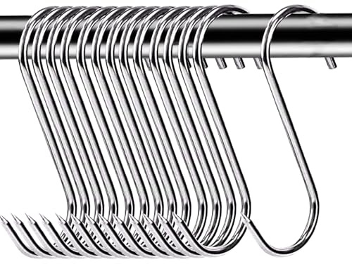 YOUYIKE 20 Stück S Haken Edelstahl, 15 cm Fleischerhaken, Edelstahl Metzgerhaken, Scharf Fleischerhaken für Badezimmer, Büro, Fleisch Räuchern Fleischverarbeitung BBQ für Fleisch unter 30 kg