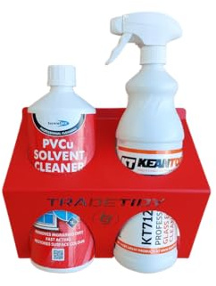 Glass & Solvent Cleaner Holder Steel Van Rack – TradeTidy Red