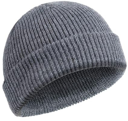 Lonnalee Beanie, Beanie Homme,Hat Gorra de Béisbol Gorro Trawler Watch Cap Sombrero de Cráneo con Solapa Gorro de Pescador Unisex, Negro