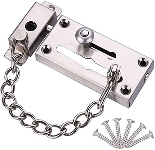 Messing Türkette, Reise Türschloss, Anti-Diebstahl-Kette aus Metall, Edelstahl, Türschnalle, Anti-Diebstahl-Schnalle, Sicherheitskette, Türriegel, Anti-Diebstahl-Kette (Farbe: Nero, Größe: 2 Stück) (F