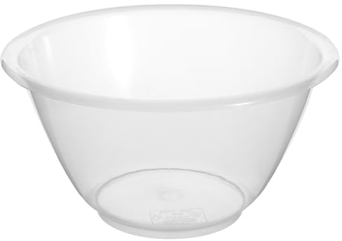 Hardys Clear Small Plastic Mixing Bowl - 15cm, 1 Litre - Non-Absorbent, Food-Safe - Perfect Large Plastic Bowl for Baking & Cakes - Lightweight, Dishwasher & Microwave Safe