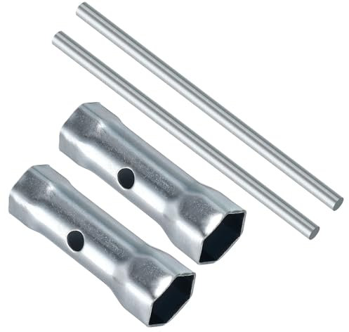 CoCud Doppelseitiger Zündkerzensteckschlüssel für Motorräder, 17-19mm, tiefer Steckschlüssel mit Stange - (Anwendungen: für Automobile), 2 Stück