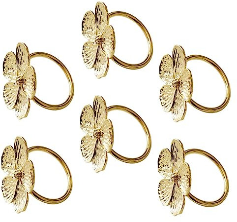 Hoement 6stücke Dekorative Serviettenringe Blumenmotiv Elegante Hochzeitsserviettenhalter Für Festliche Anlässe Tischdekoration Restaurant Und Zuhause