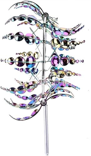 Mulino a vento da esterno, Mulino a vento da giardino esterno, Mulino a vento dinamico 3D, Campanella a vento, Mulino a vento da giardino per decorare giardini, terrazze, prati e patio