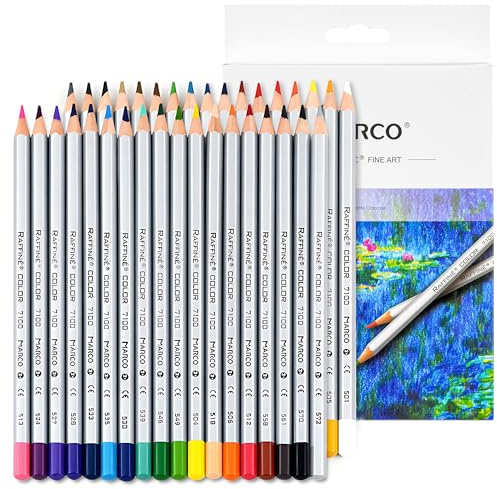 MARCO Matite Colorate a Base di Olio - 36 Colori, Mine Grosse a Gesso - Formato Esagonale, Ideali per Illustrazioni e Graffiti - Perfette per Principianti e Amanti della Pittura