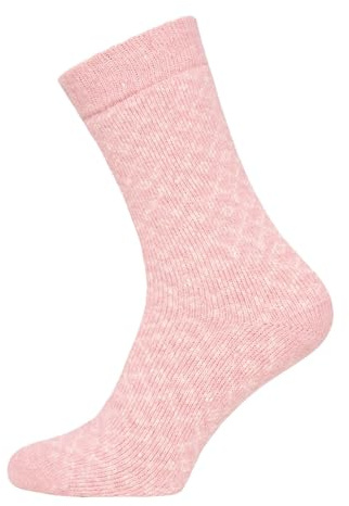 Ett par enfärgade ullstrumpor enkel romb design för kvinnor och män mjuka tjocka gosiga strumpor hyggelig varm med 45 % ull slitstark varm, rosa, 43-46 EU