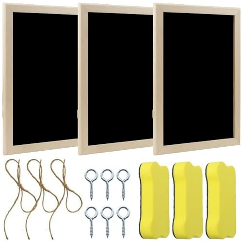 Lavagne di gesso,3 pezzi di ardesia nera, lavagne nere, 3 pezzi, mini lavagne nere, per parete, cucina, osteleria, bar e decorazioni