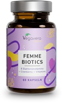 Probiotici Donna | 35 Miliardi UFC/giorno da 6 Ceppi Batterici | con Mirtillo Rosso, Vitamine, Lattobacilli e Bifidobatteri | per Flora Intima e Vie Urinarie | 60 capsule | Vegan | Vegavero