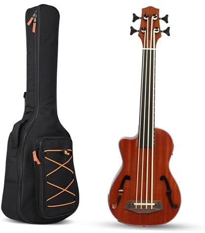 POHTYIT Ukulele Anfänger Linkshänder-Ukulele-Bass-E-Bass 30-Zoll-Bass-Ukulele Mit Bünden Elektrischer Ukulele-Bass Mit Performance-Tasche