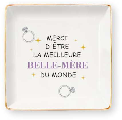 Idee Cadeau Belle Mere Cadeau Belle Maman Fete Des Meres Pour Belle Mere Noel Cadeaux Belle-Mère Pour Belle-Mere de Belle-fille Anniversaire Remerciements Merci Saint Valentin Noel Noël Plateau Bijoux