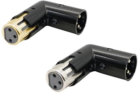 Remingtape 2 Pezzi Adattatore Audio Spina Adattatore XLR Ad Angolo 3 Pin XLR Regolabile da A Femmina Adattatore XLR Ad Angolo Retto (Adattatore XLR da 90 Gradi)