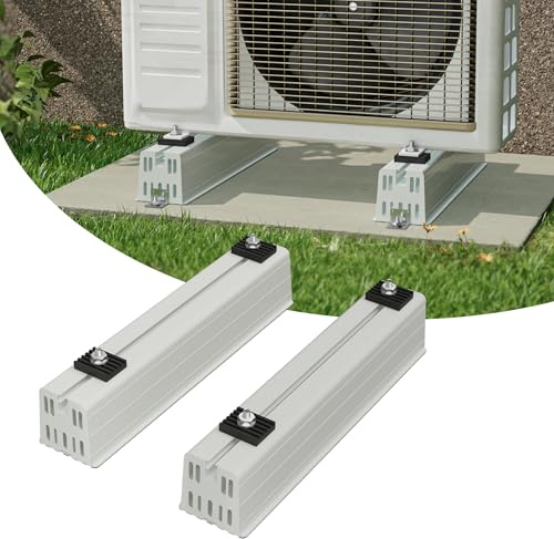 MTGSTOCL Minisplit Floor Mounting Base, Anti-Vibration Mini Split Stand for 12000BTU/24000BTU Air Conditioner Condenser, AC Anti Vibration Pad for Heat Pump System, 485 Load Capacity