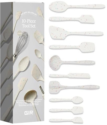 GIR: Get It Right 10-Piece Silicone Ultimate Kitchen Utensil Set – Spatulas, Ladle, Flip, Spoons, Whisk, Peeler & Spoonula – Nonstick, Non-Toxic, Heat-Resistant – Sprinkles