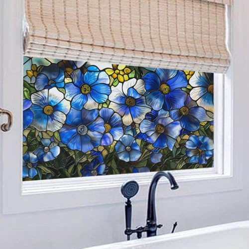 Vinilo Ventana Anti Sol Flores Verde Oscuro Vinilos para Cristales Window Film Anti Mirada Vinilo Adhesivo Cristal Privacidad Vinilos para Ventanas Lámina Privacidad Ventana 40x60cm/1 Pcs