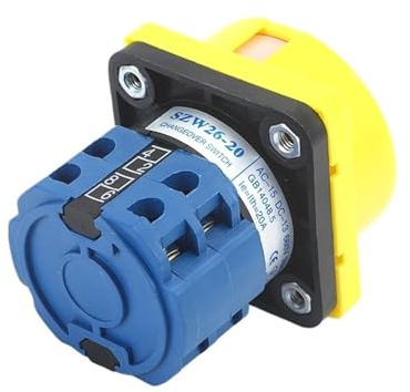 Interruptor de leva giratorio SZW26-202GS de 2 polos, 0-1, 20 A, interruptor de control de conmutación, interruptor de corte de potencia con candado, panel de 48 x 48 mm.