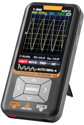 2 in 1 Digital Tester with Color LCD Screen Handheld Oscilloscope Multimeter Anti Burn Design for Electrical Engineers Small Oscilloscope Multimeter Set