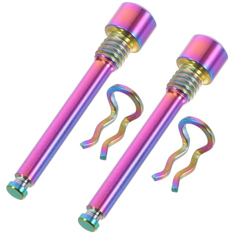 BELLIFFY Alloy Bike Disc Brake Caliper Screws with Vibrant Finish and Firm Retaining Clips for Mountain and Road Bikes Lightweight Pins Compatible with Multiple Models Easy Installation and
